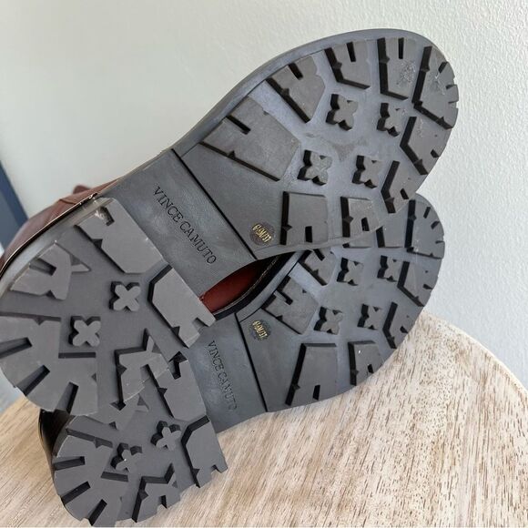 Vince Camuto Leather Kensilie OverThe Knee Riding Boots Lug Sole Brown, 6.5 NWOB - Picture 6 of 8